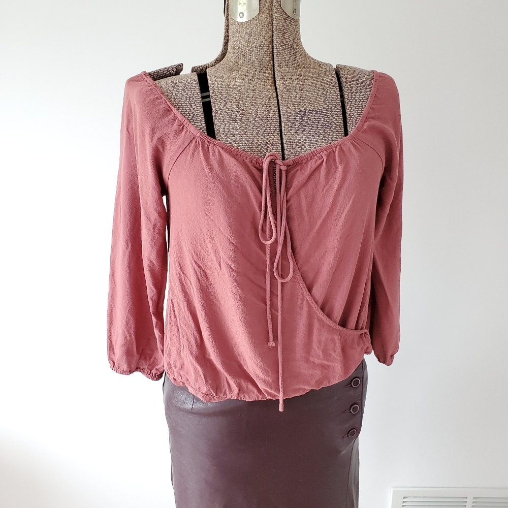 Tobi dusty pink faux wrap top XL